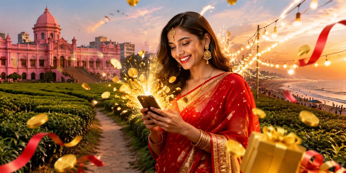 ঢাকায় শাড়ি পরিহিত নারী মোবাইলে 8522 জ্যাকপট স্লট খেলছেন